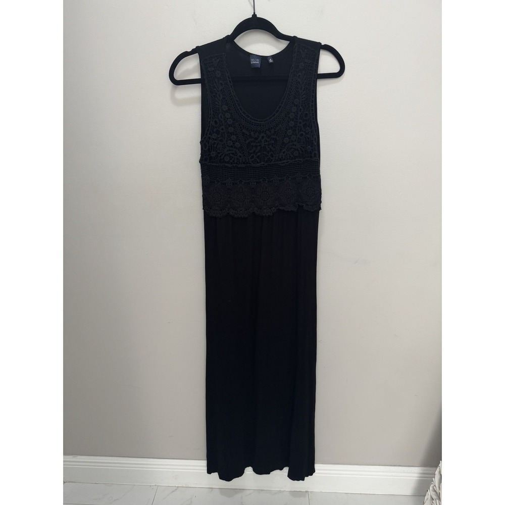 blue saks fifth avenue Crotchet Maxi Dress Viscose‎ Size Small